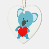 Ornement Coeur motif Koala et son coeur rouge セラミックオーナメント (左)