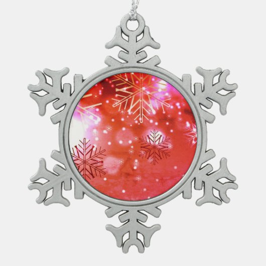Ornement Flocon de neige スノーフレークピューターオーナメント (正面)