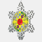 Ornement Flocon De Neige fleurs au coquelicot スノーフレークピューターオーナメント (右)