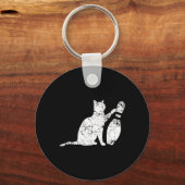 Ornery路地キャットティッピングボーリングピンおもしろいチームギフト キーホルダー (正面)