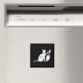 Ornery路地キャットティッピングボーリングピンおもしろいチームギフト マグネット (インサイチュ (食洗機))