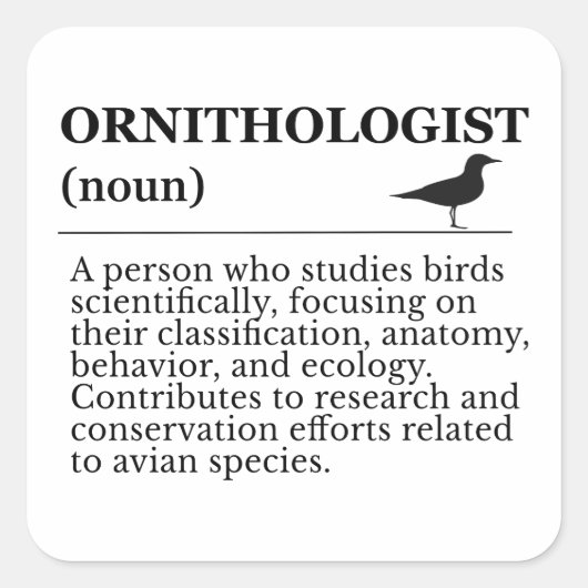 Ornithologist Definition - Vogelkunde (Birdwatchin スクエアシール (正面)