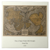 Oronceの罰金によるクラシック1531のアンティークの世界地図 タイル (正面)