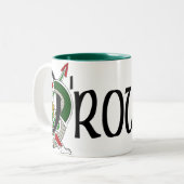 O'Rourkeのケルト族のドラゴンのマグ ツートーンマグカップ (正面左)