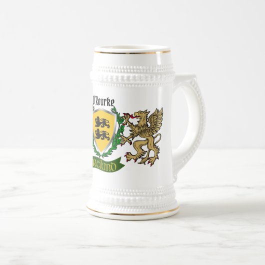 O'Rourke/Rourke Irish Shield Beer Stein ビールジョッキ (正面右)