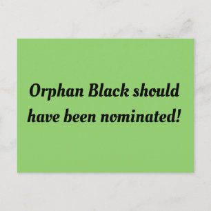 Orphan Blackがノミネートされた、レトロなフォント ポストカード