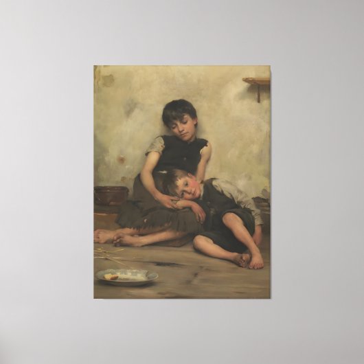 "Orphans" by Thomas Kennington (1885) - London, UK キャンバスプリント (正面)