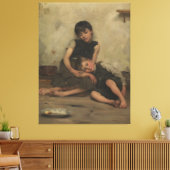 "Orphans" by Thomas Kennington (1885) - London, UK キャンバスプリント (インサイチュ (リビング))