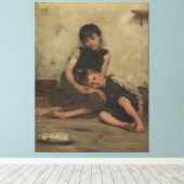 "Orphans" by Thomas Kennington (1885) - London, UK キャンバスプリント (インサイチュ (ウッドフロア))