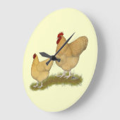 Orpingtonsレモンかっこう ラージ壁時計 (傾斜)