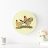 Orpingtonsレモンかっこう ラージ壁時計 (ホーム)