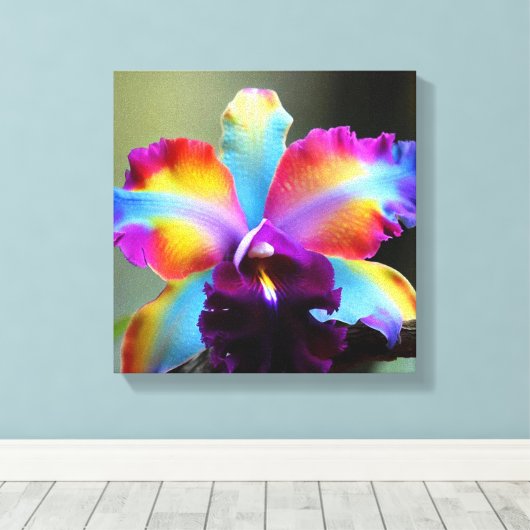  Orquideas colorida キャンバスプリント (インサイチュ (ウッドフロア))