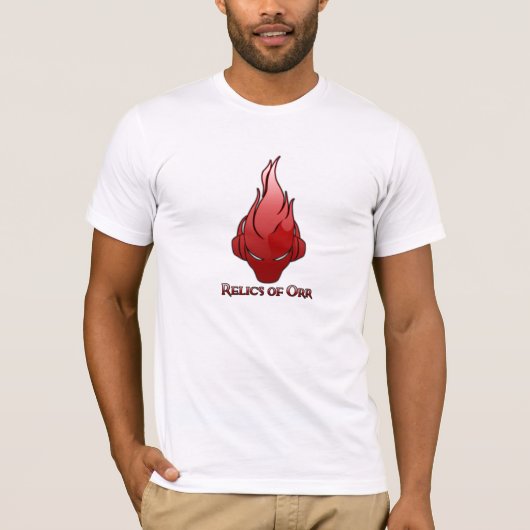 Orrの白いティーの赤のロゴの遺物 Tシャツ (正面)