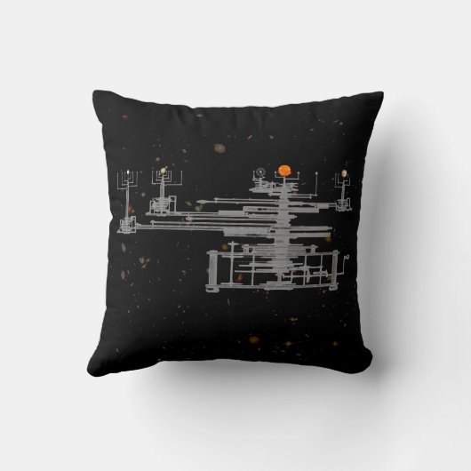 Orreryの宇宙の惑星の地球の月そして惑星 クッション (裏面)