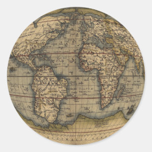Orteliusの世界地図 ラウンドシール