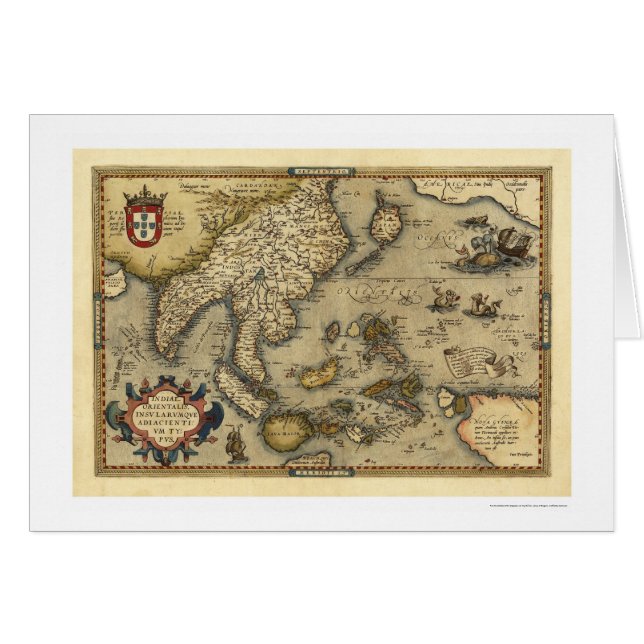 Ortelius 1570年著インドの地図 (正面横)