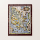 Ortelius' 1595ヨーロッパの地図ジグソーパズル ジグソーパズル (縦)