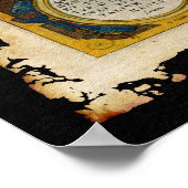 Ortelius' Old World Map in Rustic Grunge Style ポスター (角)