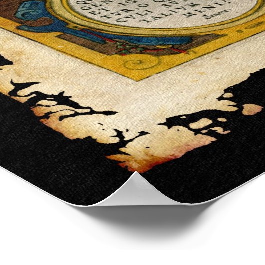 Ortelius' Old World Map in Rustic Grunge Style ポスター (角)