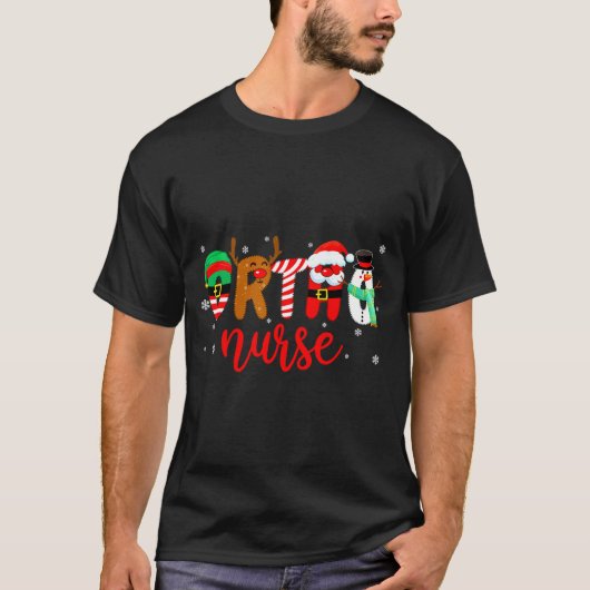 Ortho Nurse Christmas Shirt Nurse Xmas Party Cna N Tシャツ (正面)