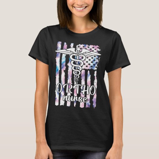 Ortho Nurse Orthopedic Nurse RN Nursing USA Americ Tシャツ (正面)