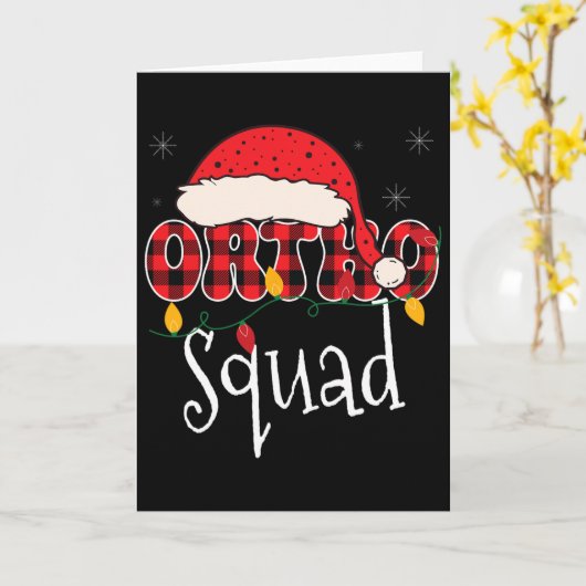 Ortho Squad Plaid Fun Christmas Orthopedics Crew X カード (黄色い花)