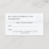 Orthodontics Dentist Tooth Appointment Card 名刺 (正面)