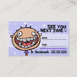 Orthodontist.Braces.Dental.Appointmentのメモ 予約カード