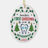 Orthodontist First Christmas Personalized Tree セラミックオーナメント (右)