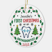 Orthodontist First Christmas Personalized Tree セラミックオーナメント (左)