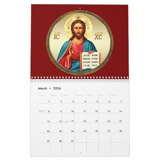 Orthodox calendar 2025 カレンダー (3月 2026)