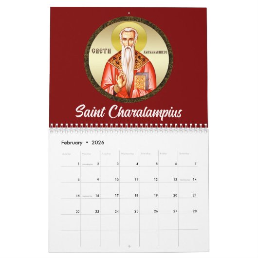 Orthodox calendar 2025 カレンダー (2月 2026)