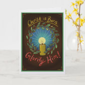 Orthodox Christian Christmas card Christ is Born カード (黄色い花)