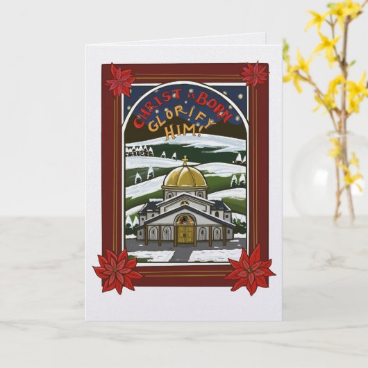 Orthodox Christian Christmas greeting card カード (黄色い花)