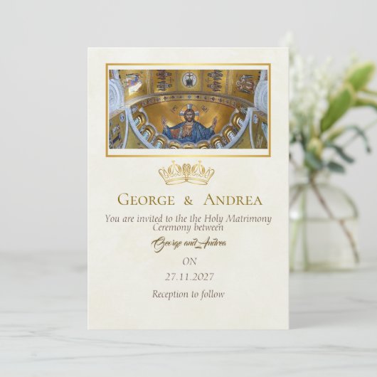 Orthodox Christian wedding invitation 招待状 (スタンド正面)