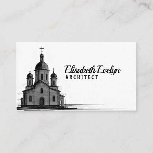 Orthodox Church Sketch on White Background 名刺 (正面)