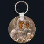 Orthodox icon キーホルダー<br><div class="desc">Jesus Christ and his mother Mary on old Russian icon. Silver look. Photography.</div>