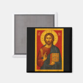 Orthodox Icon Of Jesus Christ Pantocrator  マグネット (正面/裏面)