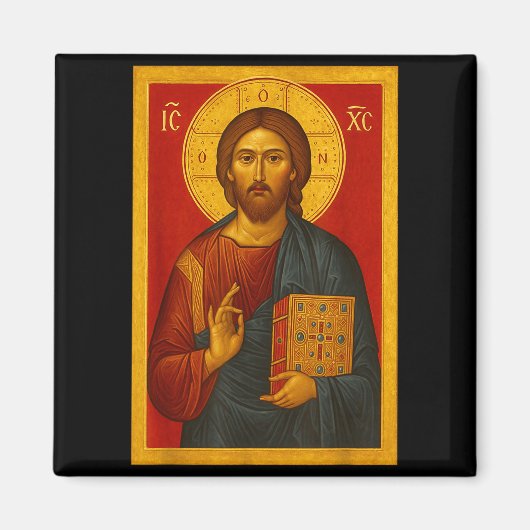 Orthodox Icon Of Jesus Christ Pantocrator  マグネット (正面)