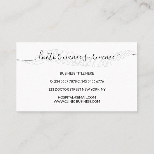 Orthopedic doctor Surgeon Massage Therapist 名刺 (裏面)