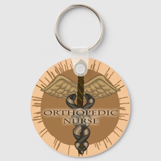 Orthopedic Nurse Caduceus custom name keychain キーホルダー (正面)