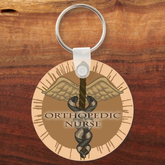 Orthopedic Nurse Caduceus custom name keychain キーホルダー (正面)