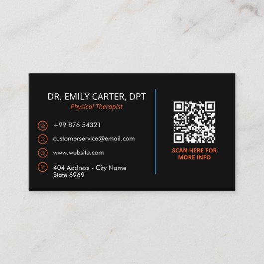 Orthopedic Rehab Business | Modern Dark 名刺 (正面)