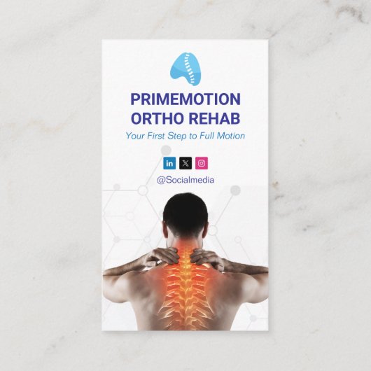 Orthopedic Rehab Clinic | Modern White 名刺 (裏面)