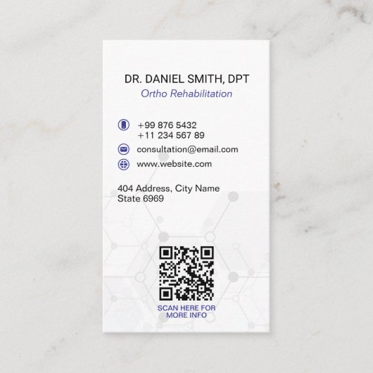 Orthopedic Rehab Clinic | Modern White 名刺 (正面)