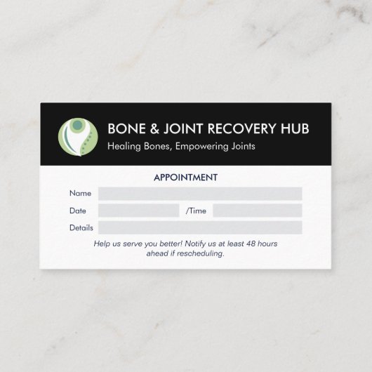 Orthopedic Specialis Business | Modern Appointment 名刺 (裏面)