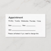 Orthopedic Spine Care Appointment Business Cards 名刺 (裏面)