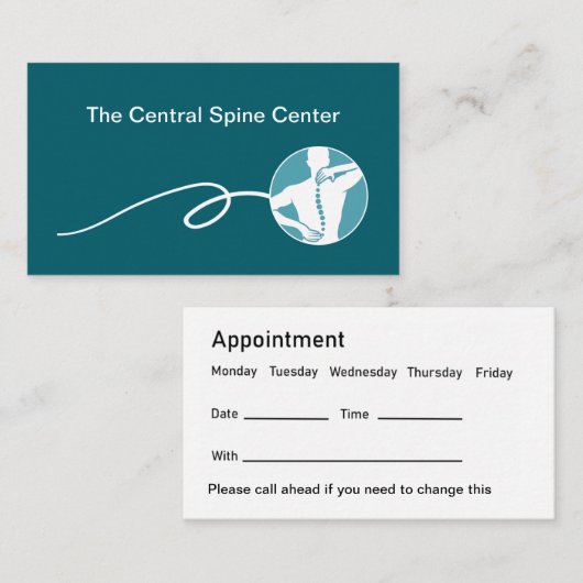 Orthopedic Spine Care Appointment Business Cards 名刺 (正面/裏面)