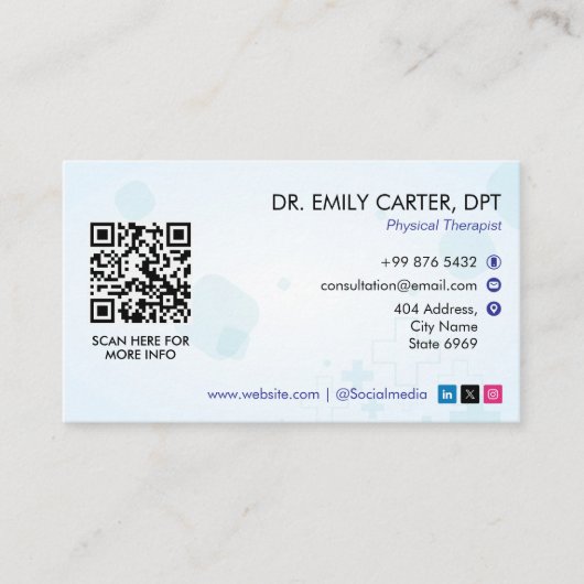 Orthopedic Therapy Clinic | Modern White 名刺 (正面)