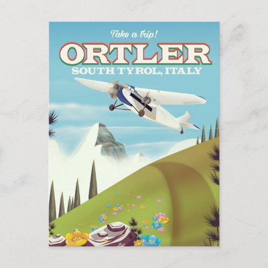 Ortler – 南チロル,イタリア旅行ポスター ポストカード (正面)